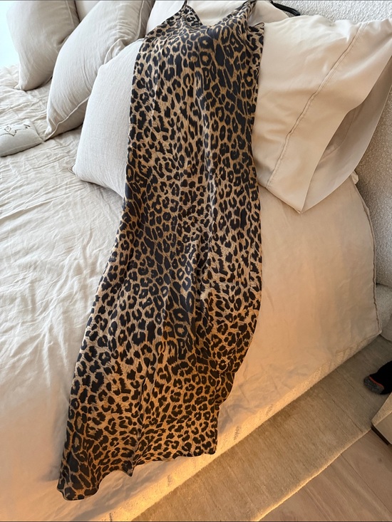 All Saints Dresses & Skirts - AllSaints Leopard-Print Slip Dress in Black and Tan